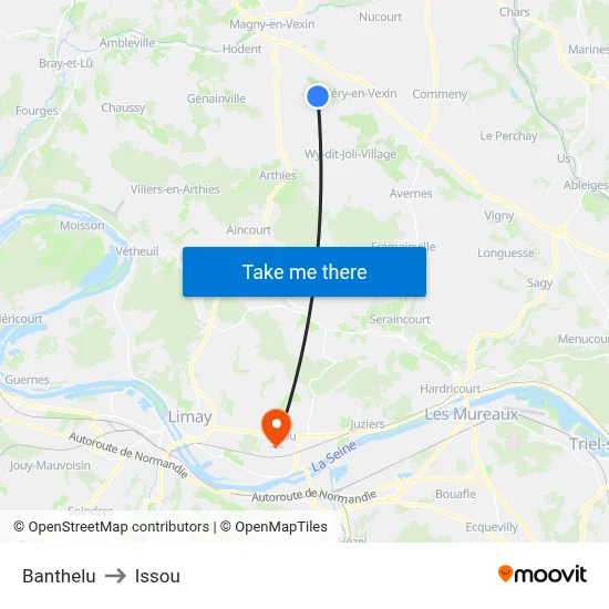 Banthelu to Issou map