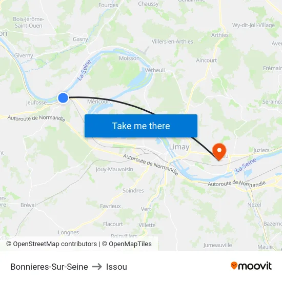Bonnieres-Sur-Seine to Issou map