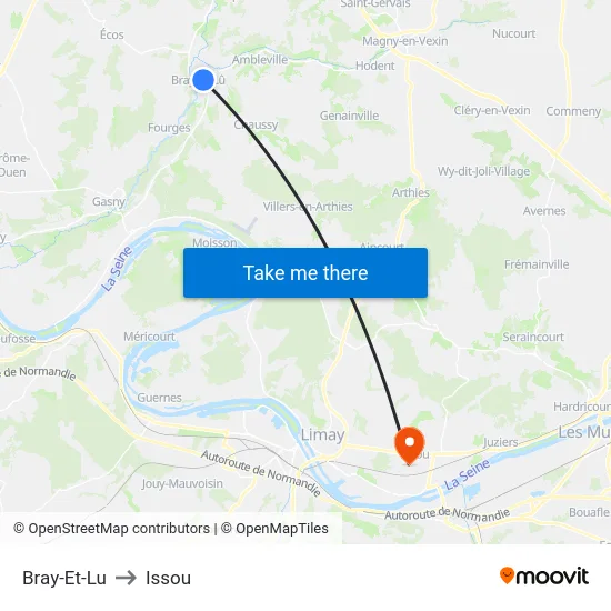 Bray-Et-Lu to Issou map