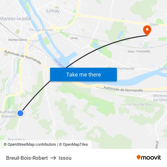 Breuil-Bois-Robert to Issou map