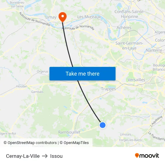 Cernay-La-Ville to Issou map