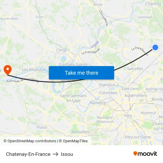 Chatenay-En-France to Issou map