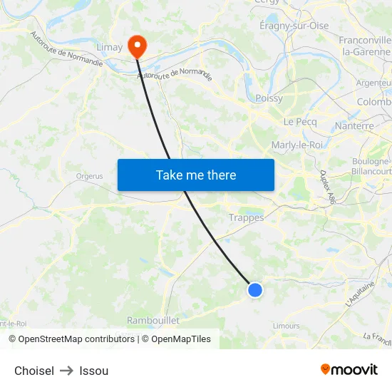 Choisel to Issou map