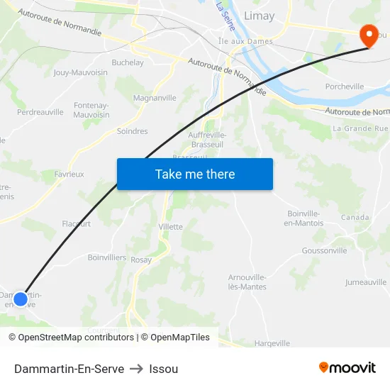 Dammartin-En-Serve to Issou map