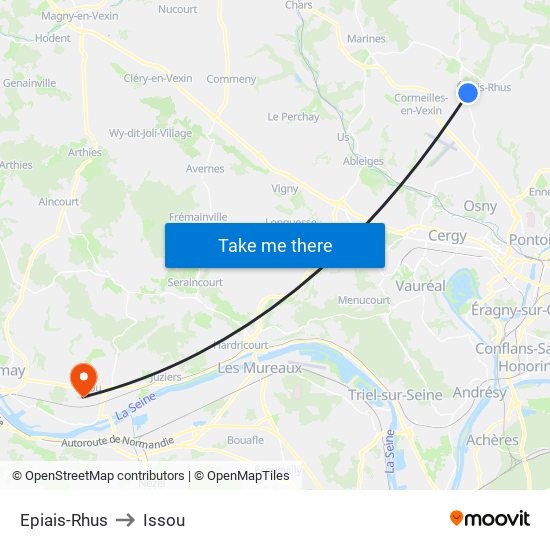 Epiais-Rhus to Issou map