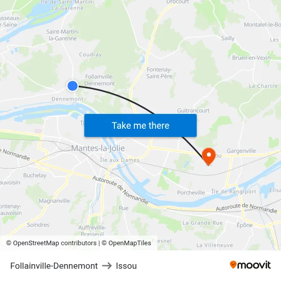 Follainville-Dennemont to Issou map