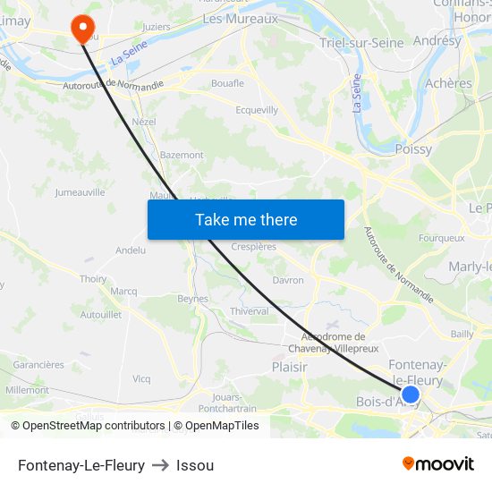 Fontenay-Le-Fleury to Issou map