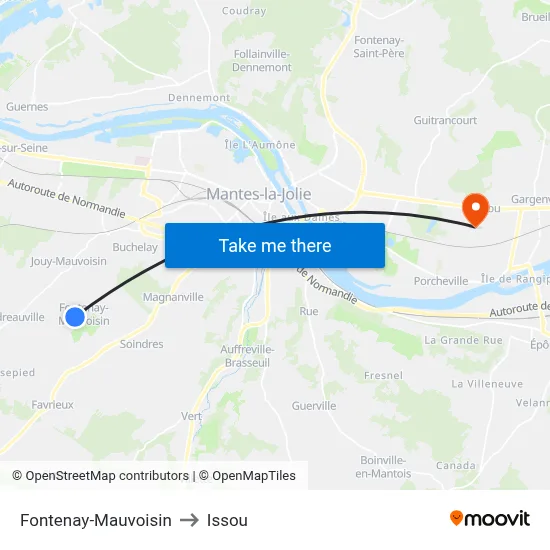 Fontenay-Mauvoisin to Issou map