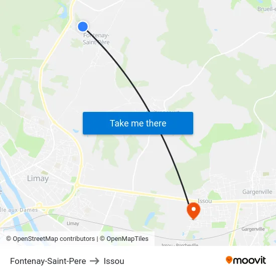 Fontenay-Saint-Pere to Issou map