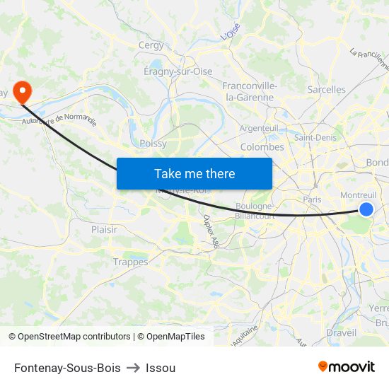 Fontenay-Sous-Bois to Issou map