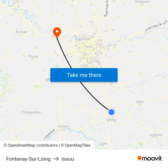 Fontenay-Sur-Loing to Issou map