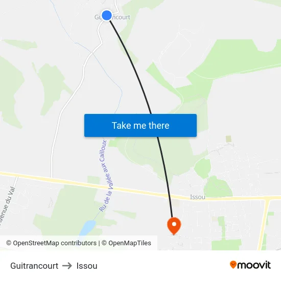 Guitrancourt to Issou map