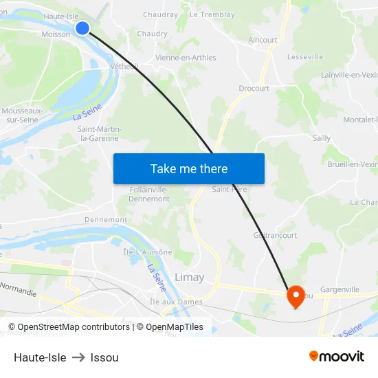 Haute-Isle to Issou map
