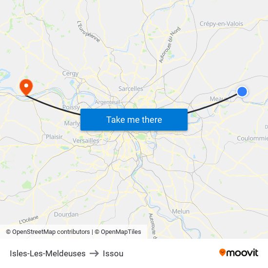 Isles-Les-Meldeuses to Issou map