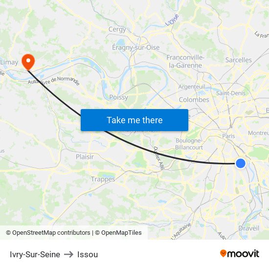 Ivry-Sur-Seine to Issou map