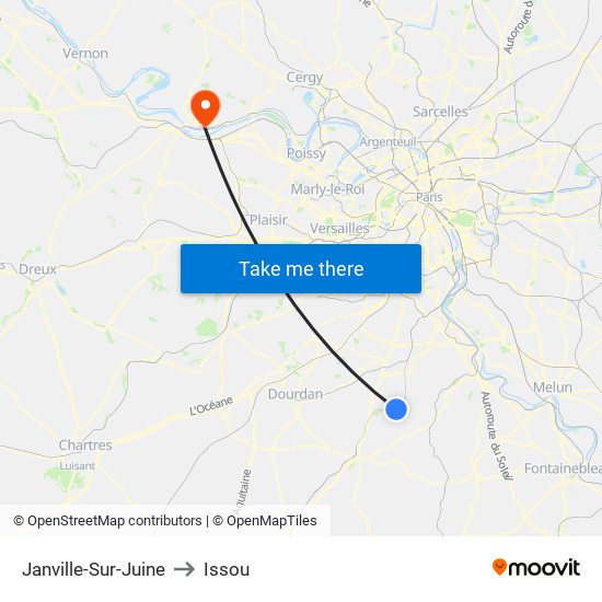 Janville-Sur-Juine to Issou map