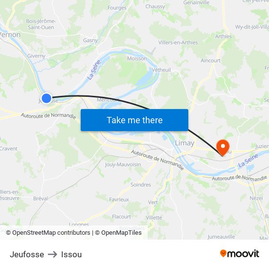 Jeufosse to Issou map