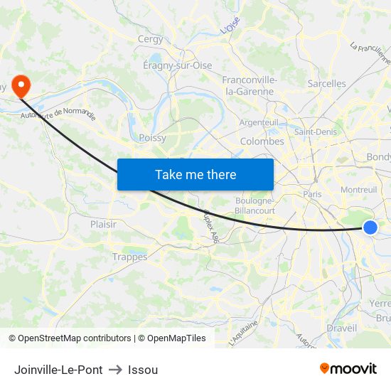 Joinville-Le-Pont to Issou map