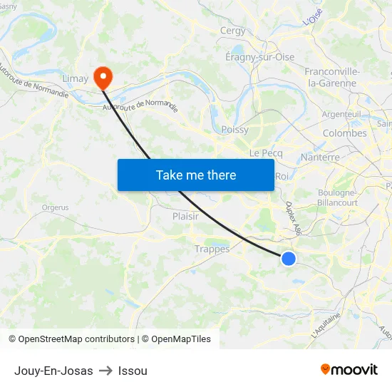 Jouy-En-Josas to Issou map