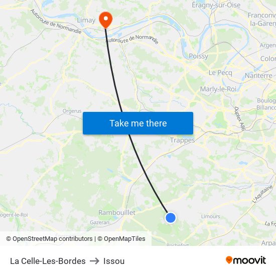 La Celle-Les-Bordes to Issou map