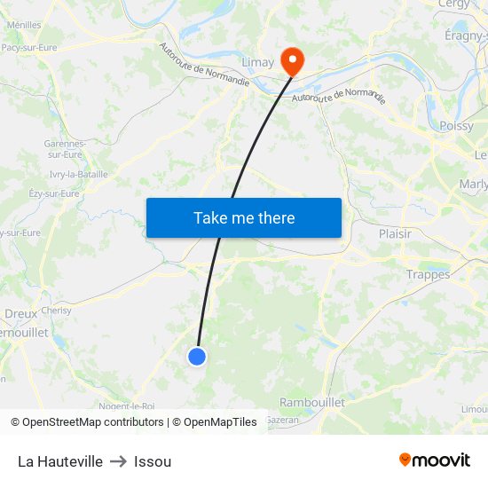 La Hauteville to Issou map
