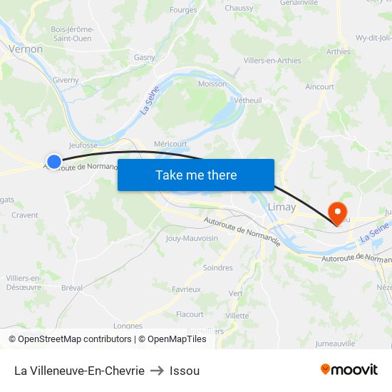 La Villeneuve-En-Chevrie to Issou map