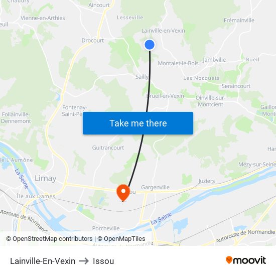 Lainville-En-Vexin to Issou map