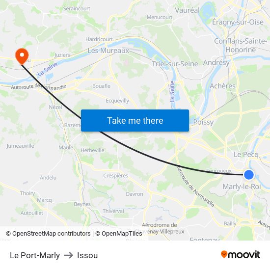 Le Port-Marly to Issou map