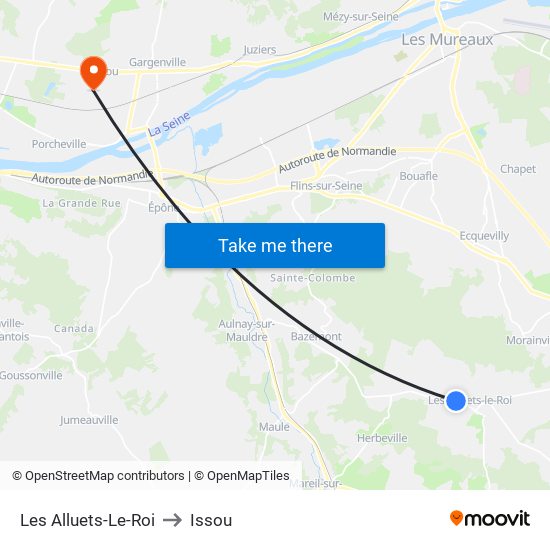Les Alluets-Le-Roi to Issou map