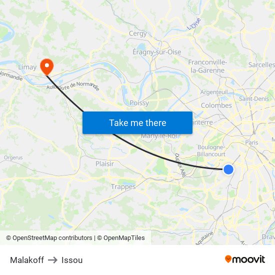 Malakoff to Issou map