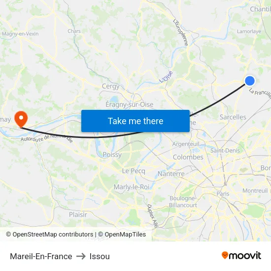 Mareil-En-France to Issou map