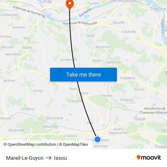 Mareil-Le-Guyon to Issou map