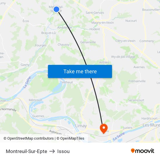 Montreuil-Sur-Epte to Issou map
