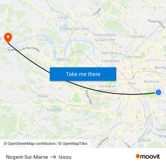 Nogent-Sur-Marne to Issou map