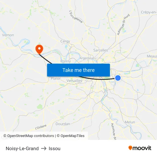 Noisy-Le-Grand to Issou map