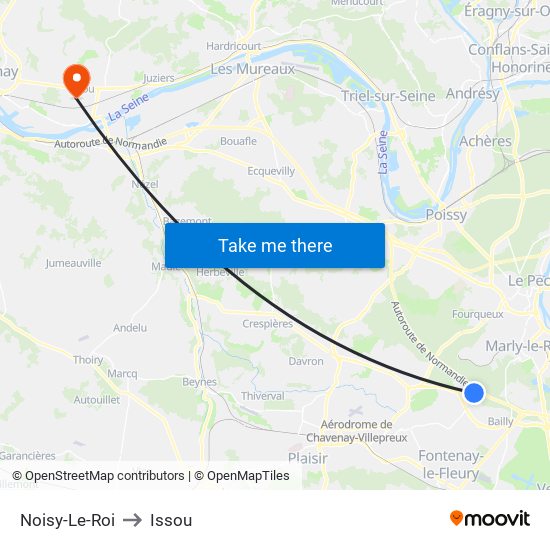Noisy-Le-Roi to Issou map