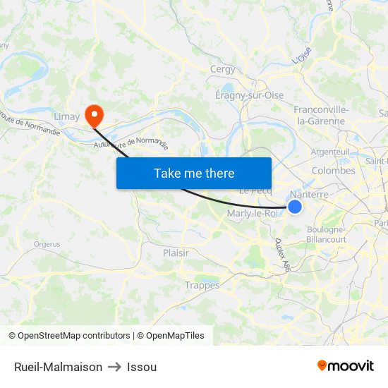 Rueil-Malmaison to Issou map