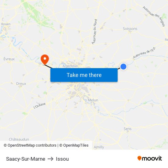 Saacy-Sur-Marne to Issou map