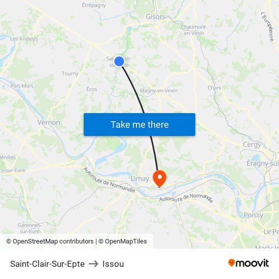 Saint-Clair-Sur-Epte to Issou map