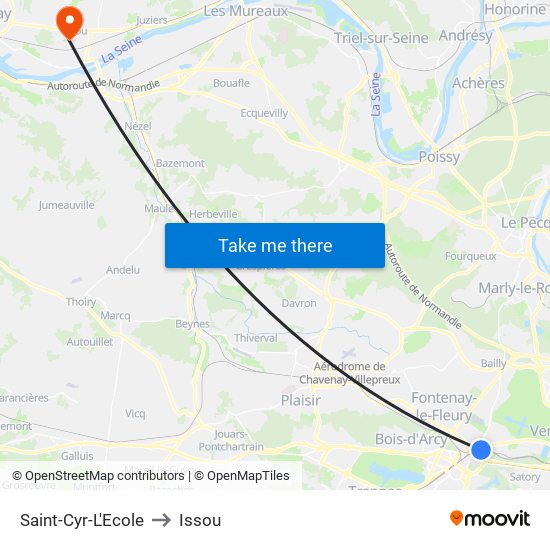 Saint-Cyr-L'Ecole to Issou map