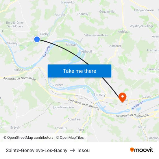 Sainte-Genevieve-Les-Gasny to Issou map