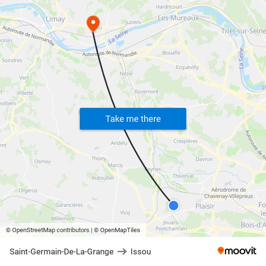 Saint-Germain-De-La-Grange to Issou map