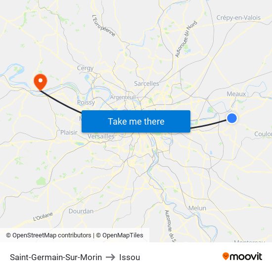 Saint-Germain-Sur-Morin to Issou map
