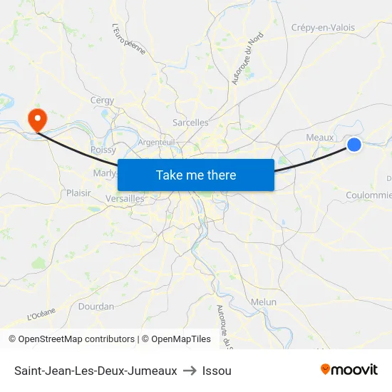Saint-Jean-Les-Deux-Jumeaux to Issou map