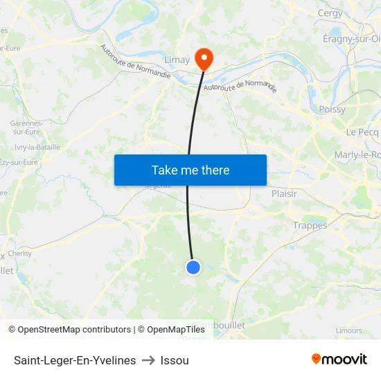 Saint-Leger-En-Yvelines to Issou map