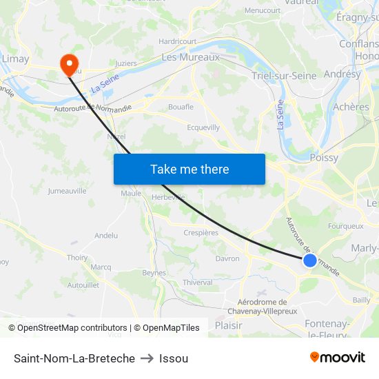 Saint-Nom-La-Breteche to Issou map