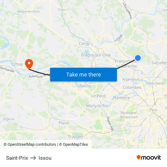 Saint-Prix to Issou map