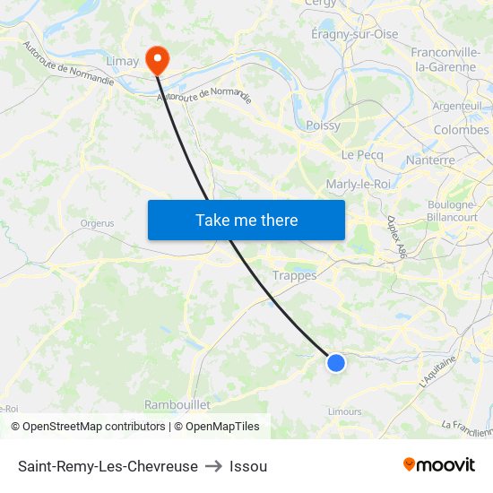 Saint-Remy-Les-Chevreuse to Issou map