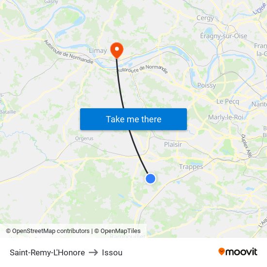 Saint-Remy-L'Honore to Issou map