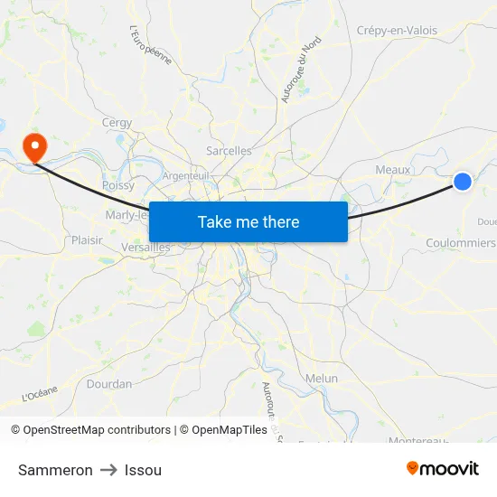 Sammeron to Issou map